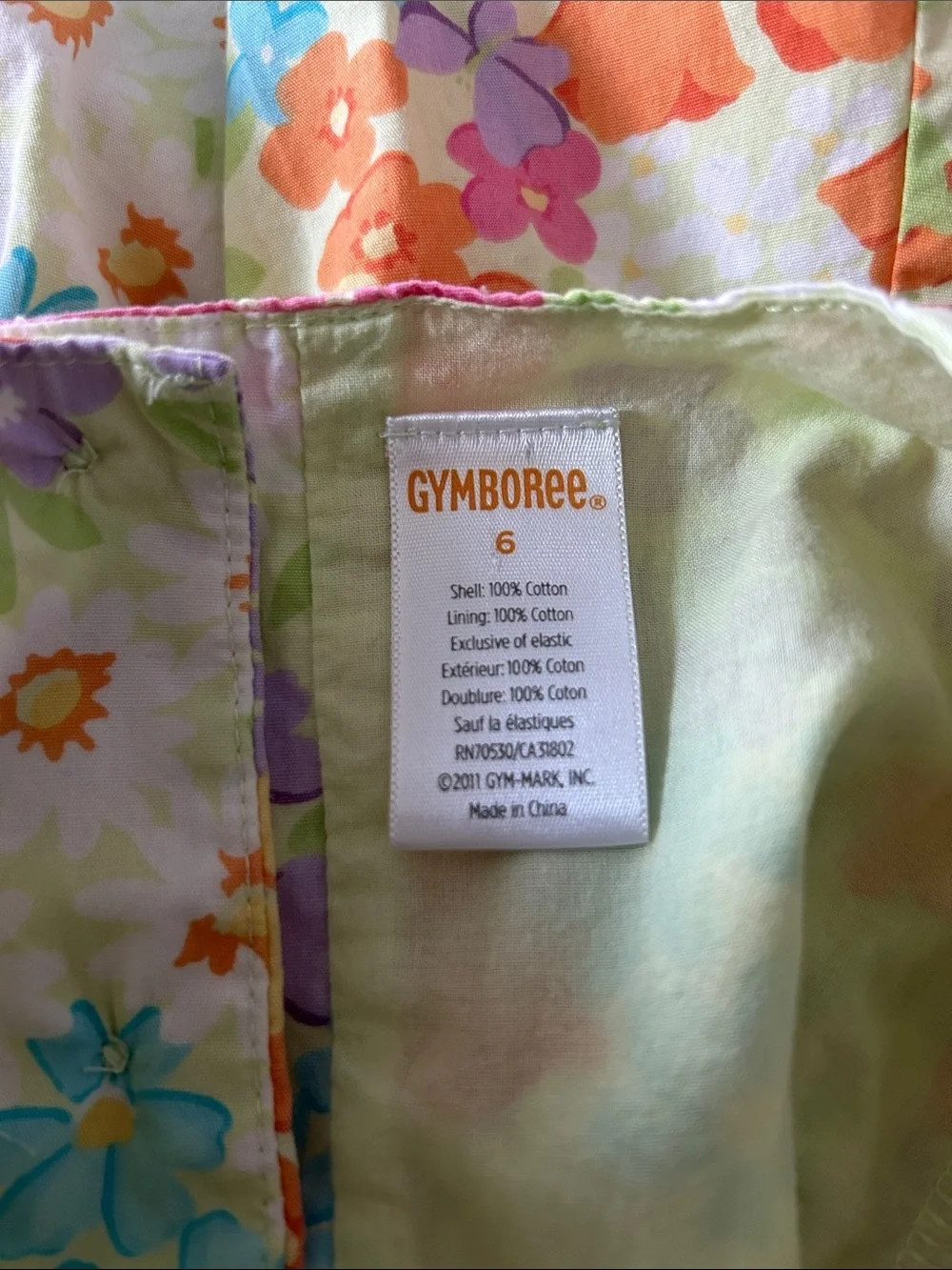 Gymboree Yellow Floral Smocked Dress with Orange, Pink & Purple Accents. Size 6